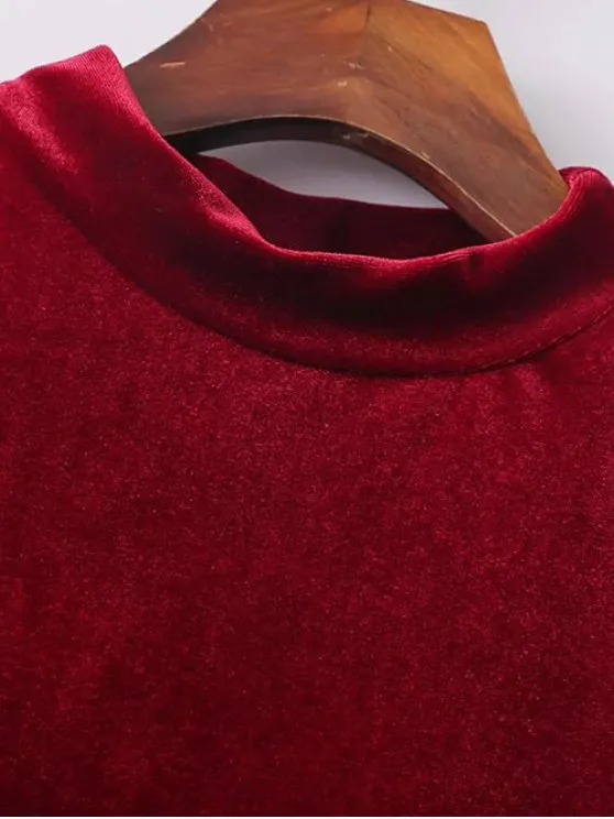 BerryBetty - Fun Cold Shoulder Velour Dress