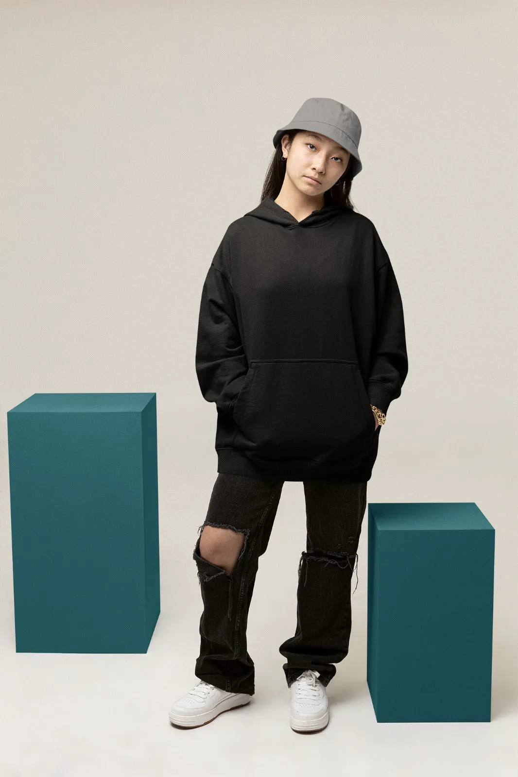 Black Oversized Hoodie || Essentials