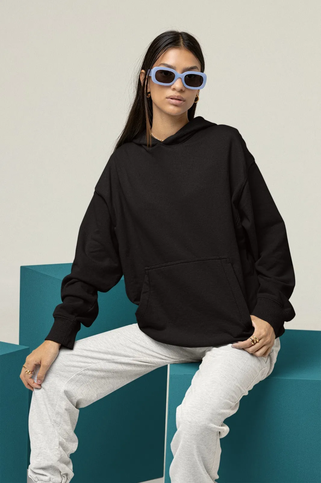 Black Oversized Hoodie || Essentials