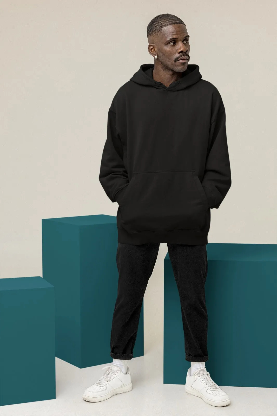 Black Oversized Hoodie || Essentials