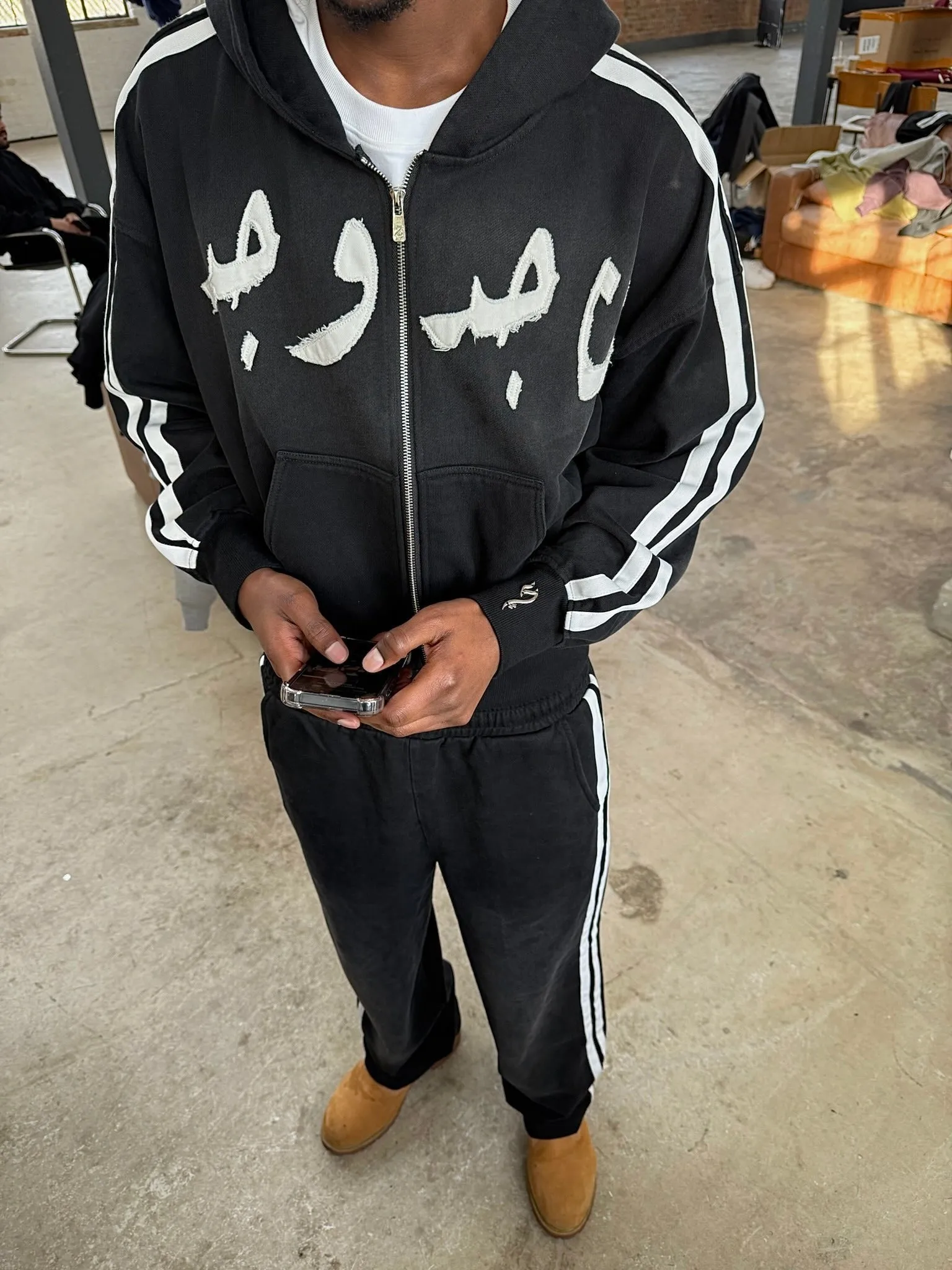 BLACK TRACKLINE ZIP UP