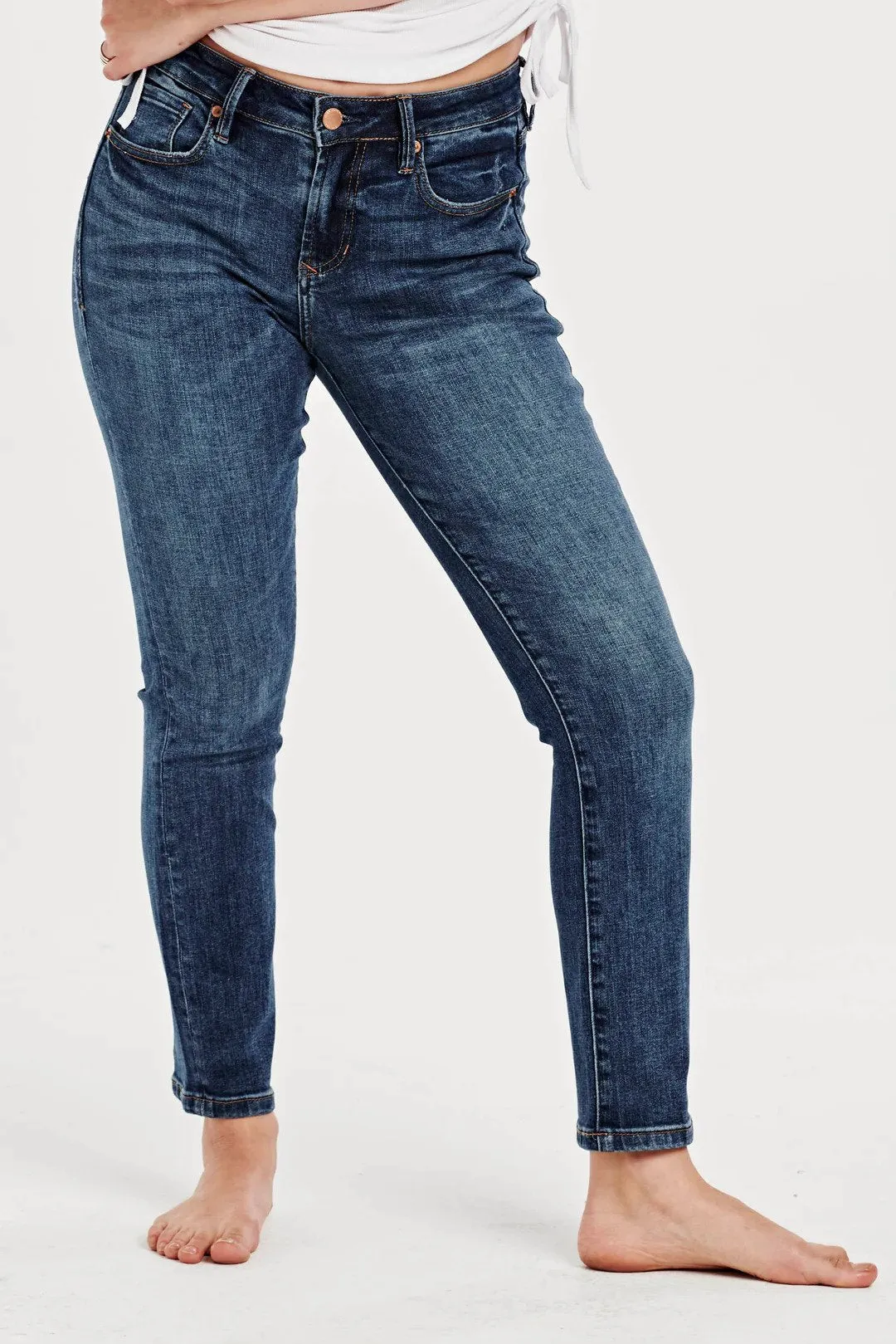 Blaire High Rise Ankle Slim Straight Jeans South Bay
