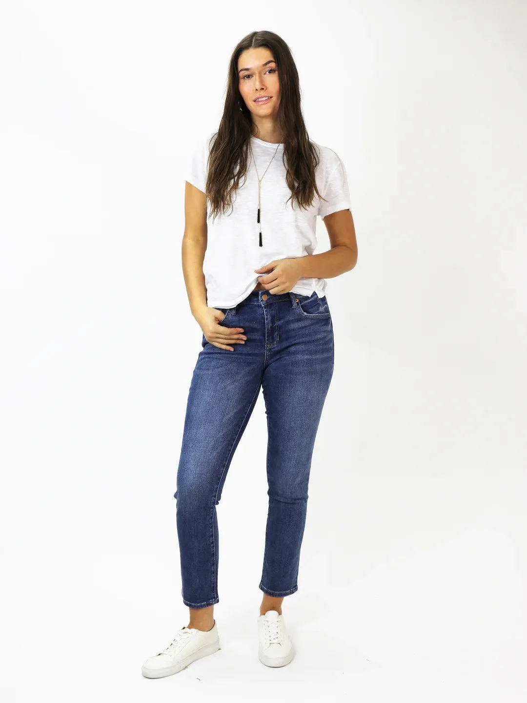 Blaire High Rise Ankle Slim Straight Jeans South Bay