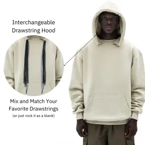 Blank Hoodie with Interchangeable Drawstring Hood - Unisex