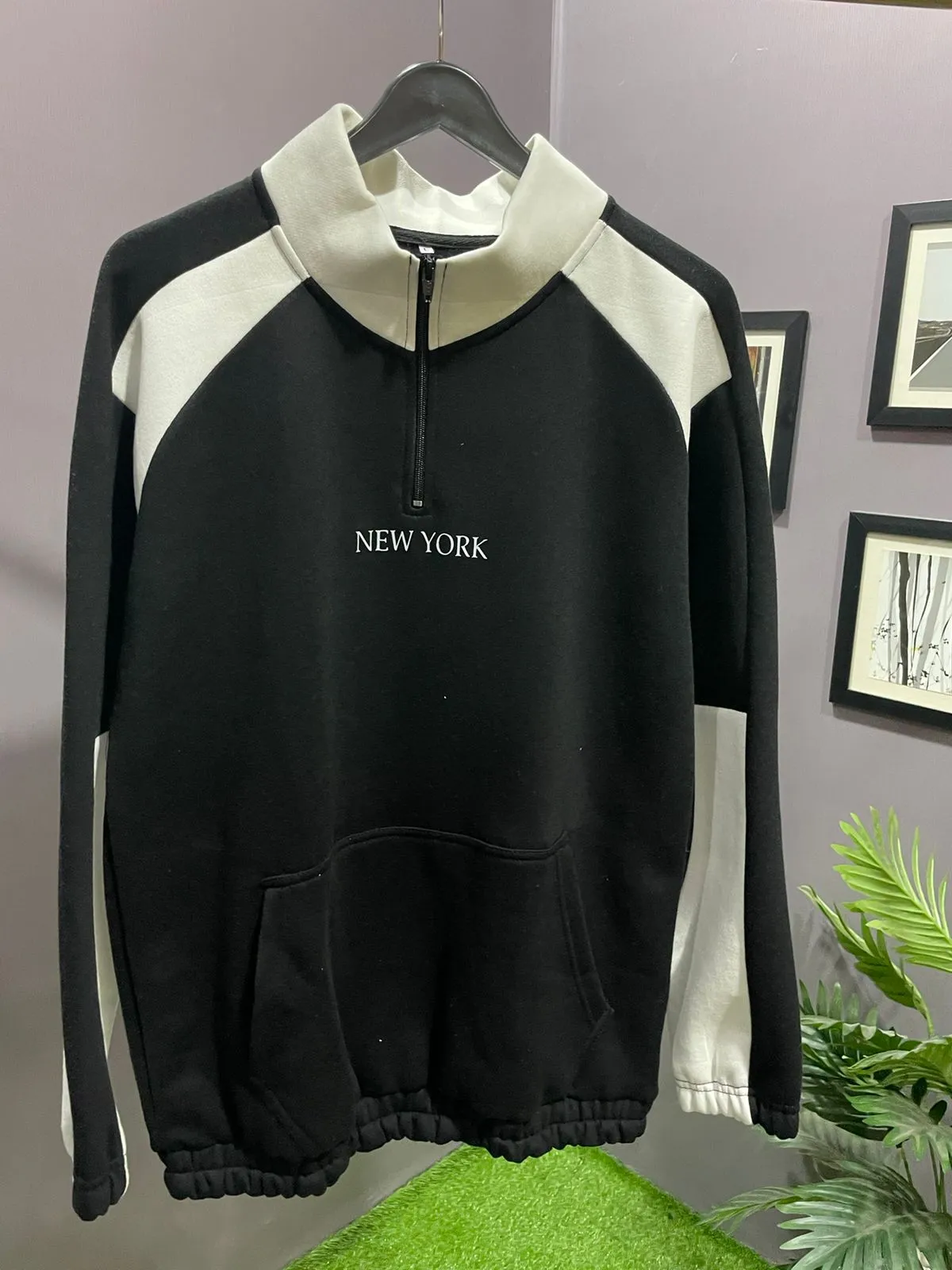 BLOCK ZIP-UP SWEATSHIRT