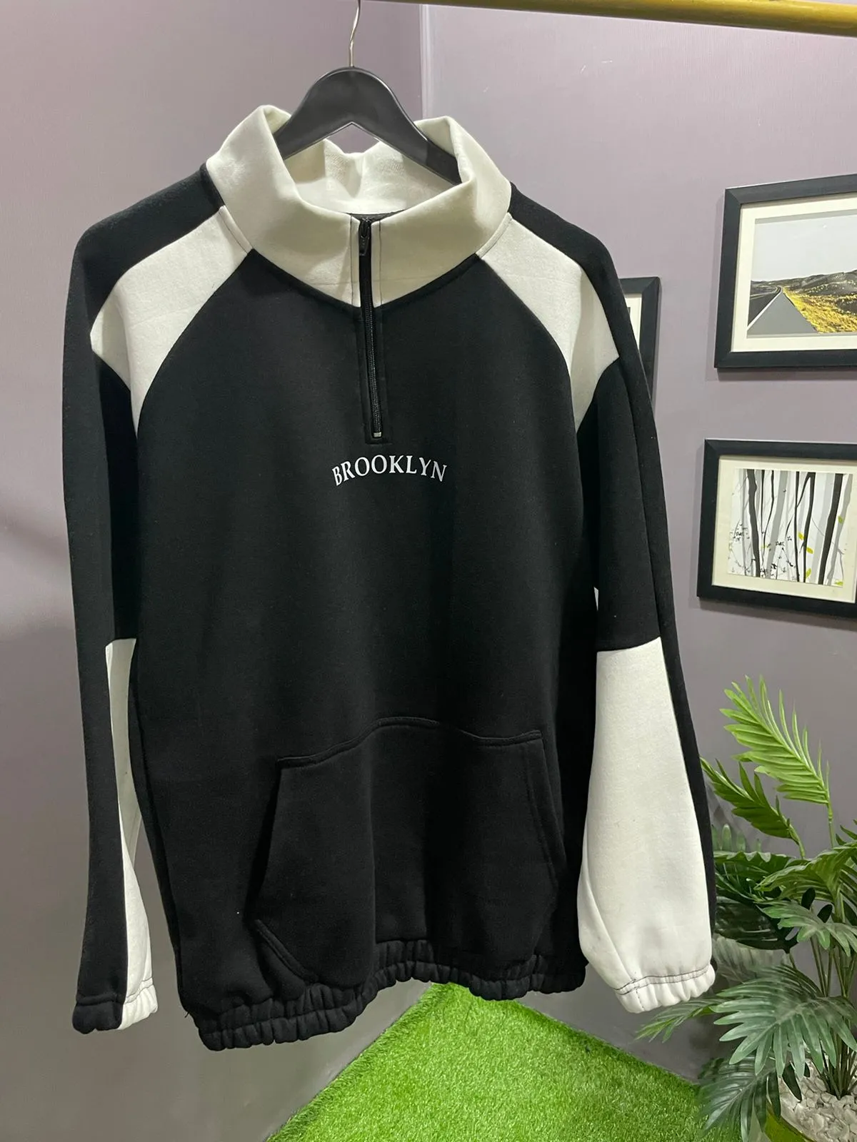 BLOCK ZIP-UP SWEATSHIRT
