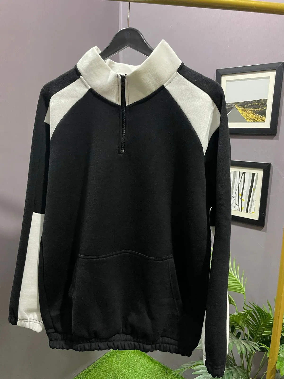 BLOCK ZIP-UP SWEATSHIRT