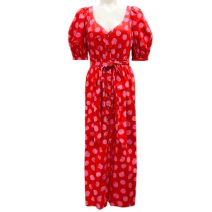 Borgo de Nor Ram Pam Pam Red Cotton Poplin Marian Dress