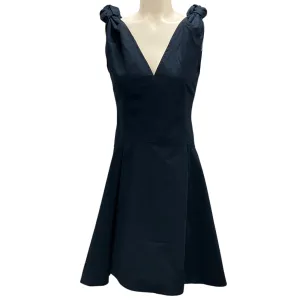Bottega Veneta Navy Blue 2022 Knotted Compact Midi Dress