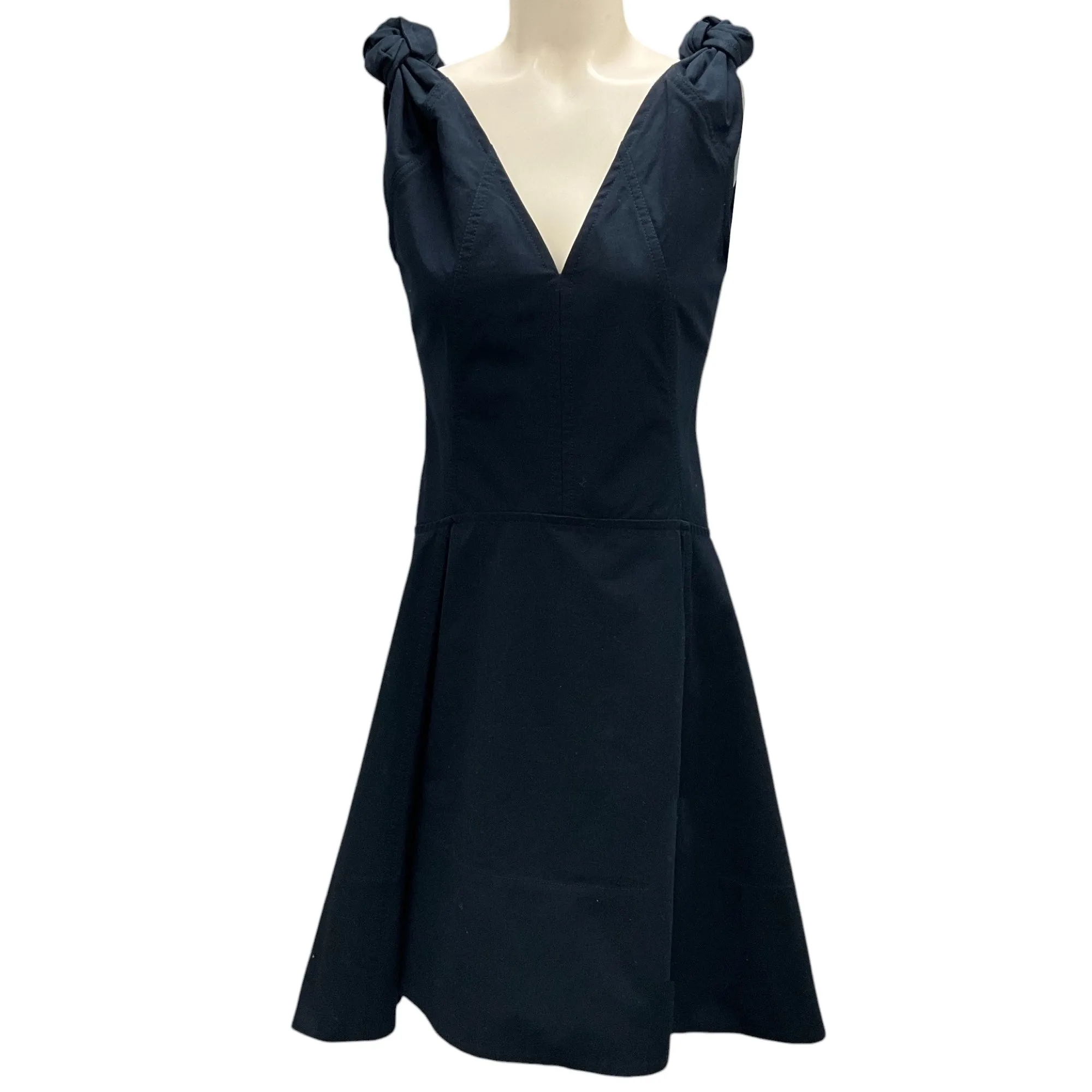 Bottega Veneta Navy Blue 2022 Knotted Compact Midi Dress
