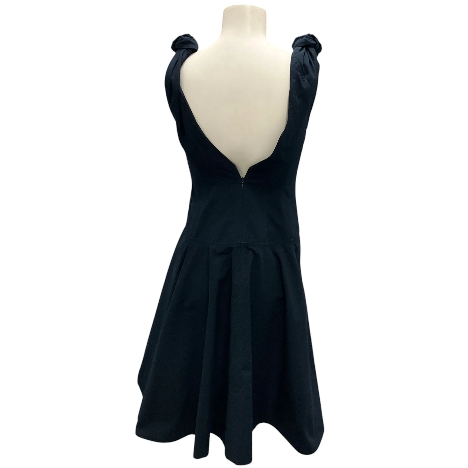 Bottega Veneta Navy Blue 2022 Knotted Compact Midi Dress