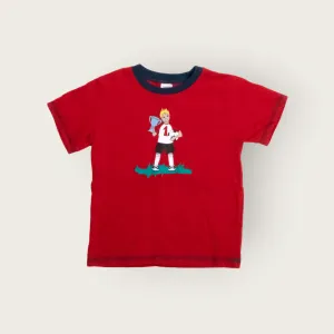 BOY SIZE 3/4 YEARS - MARKS & SPENCER, Cotton Soccer T-shirt EUC B49