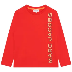 Boys Red Cotton Logo T-Shirt