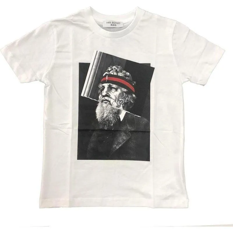 Boys White Graphic T-Shirt