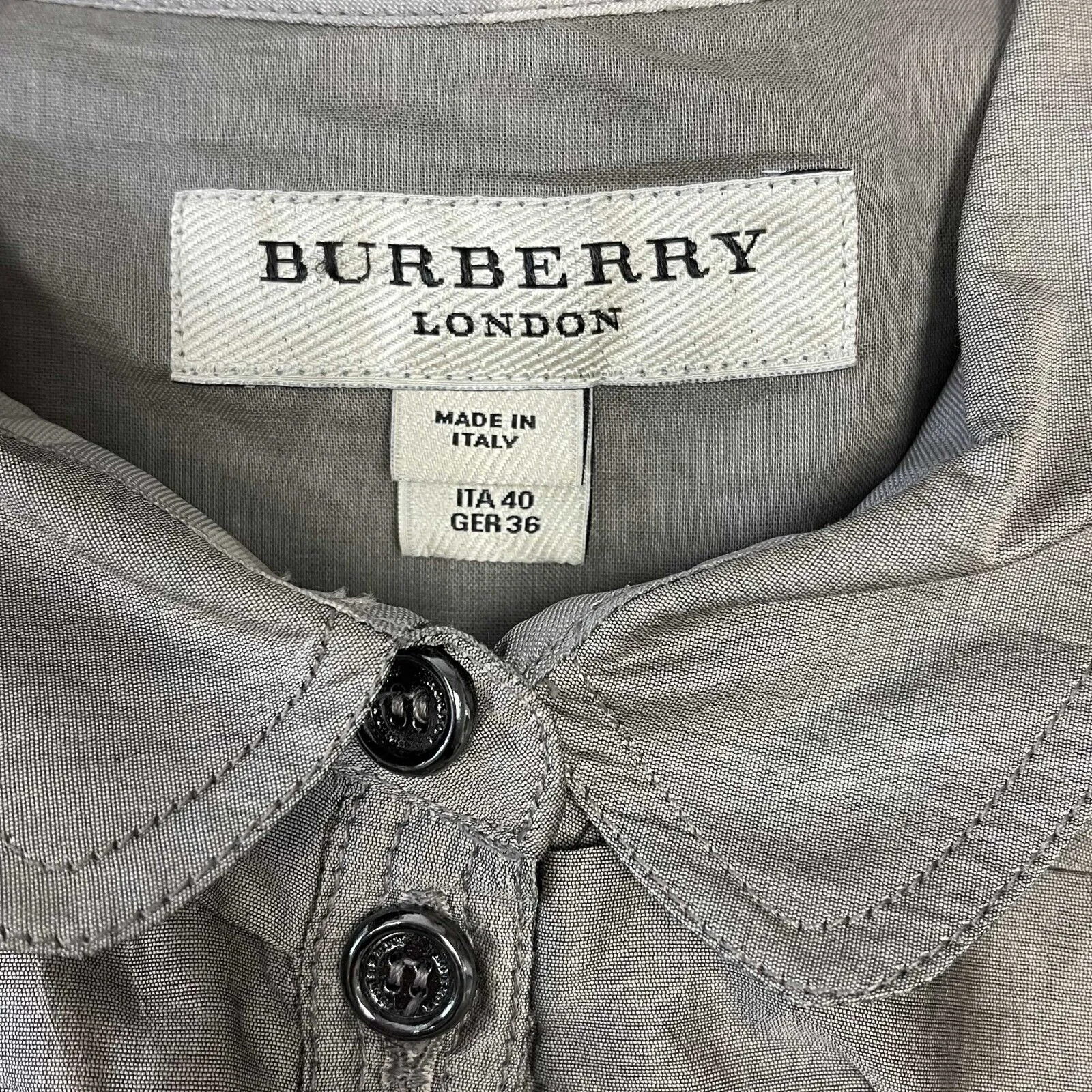 Burberry - Ruffle and Buttoned Sleeveless Dress - Taupe - US 6