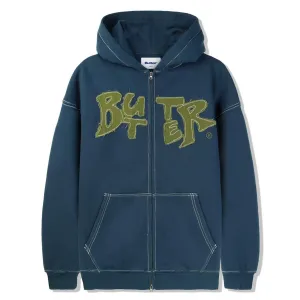Butter Goods - Fabric Applique Zip Hoodie Navy
