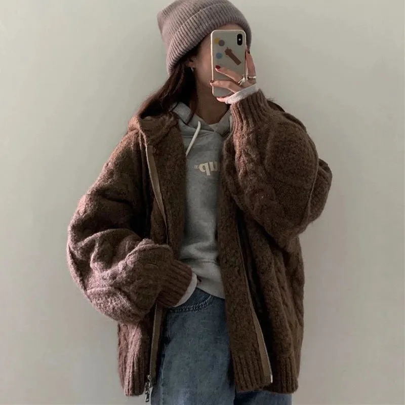 Cable Knit Chunky Oversized Cardigan