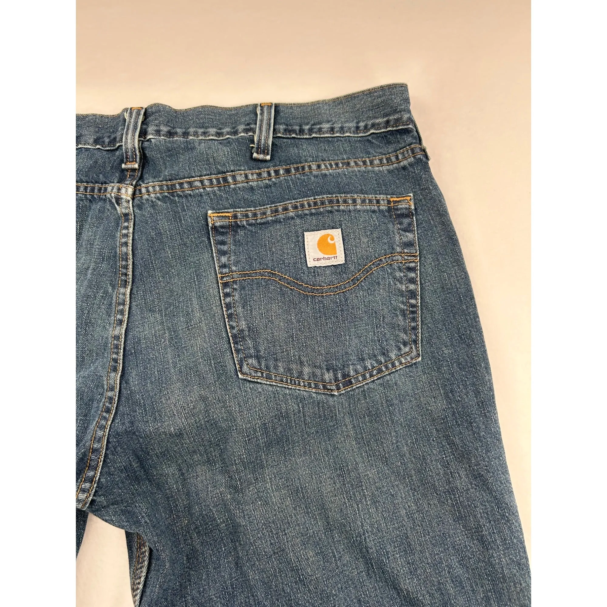 Carhartt Mens Relaxed Straight Jeans Size 40x32 Blue Denim #6435