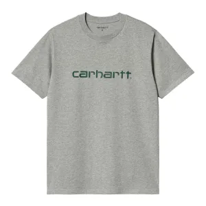 CARHARTT WIP SCRIPT T-SHIRT - GREY HEATHER/CHERVIL