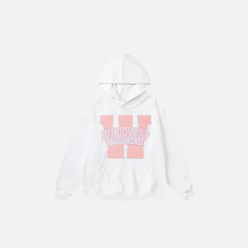 Casual Oversized Letter Print Hoodie for Y2K Style and Comfort