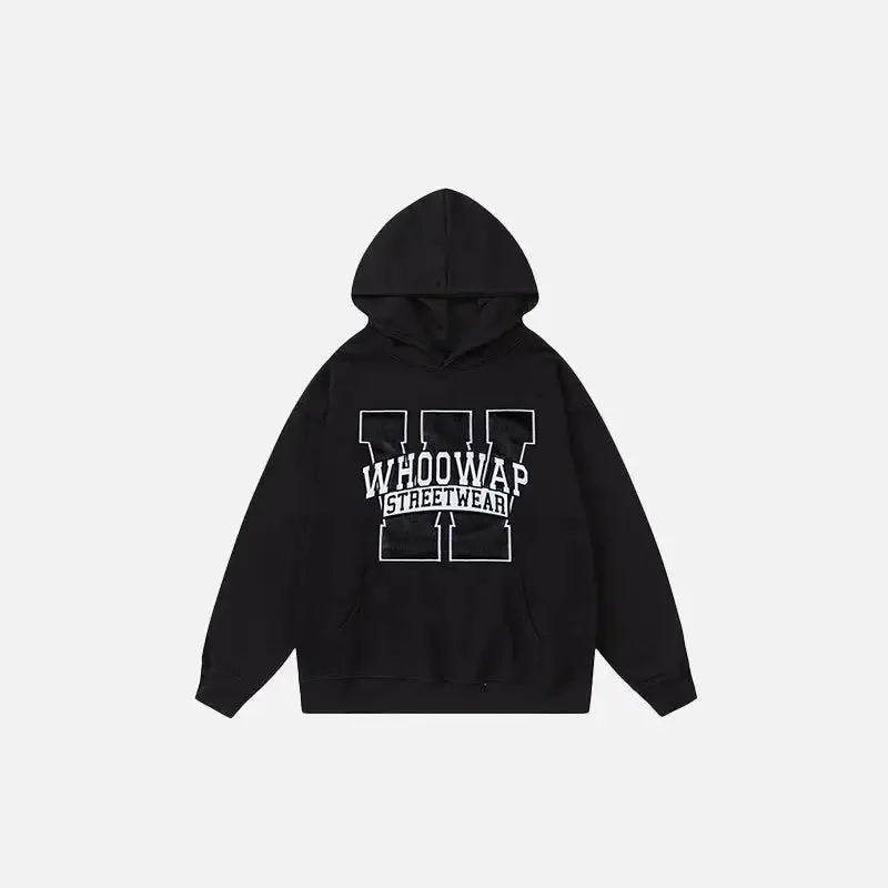 Casual Oversized Letter Print Hoodie for Y2K Style and Comfort
