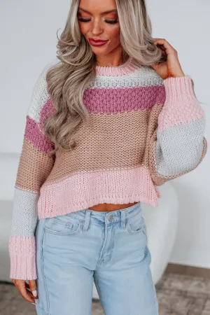 Cate Colorblock Sweater - Blush Mix