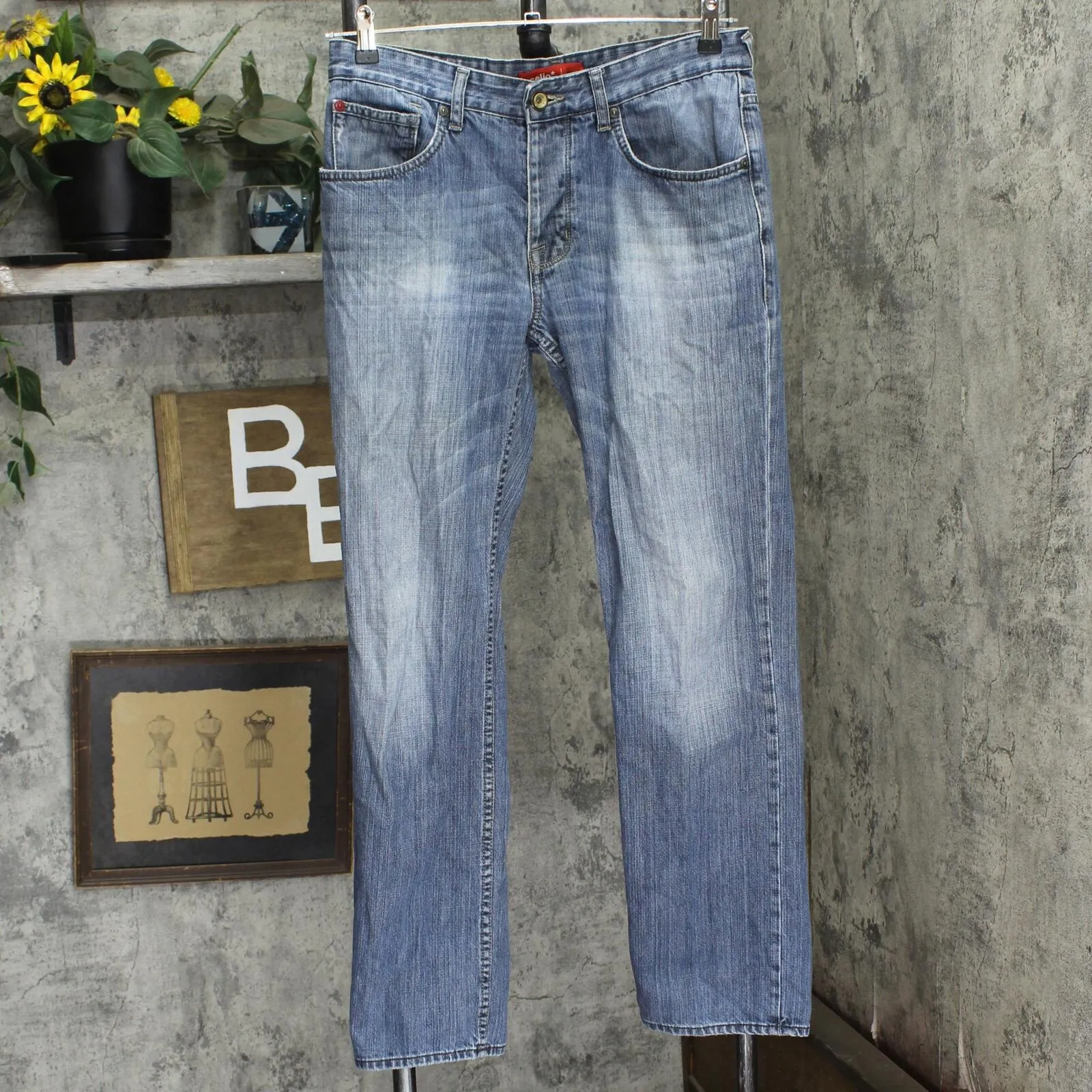 Celio Mens C*Five Straight Leg Button Fly Jeans 1678c2b2332d2f Blue 33x32