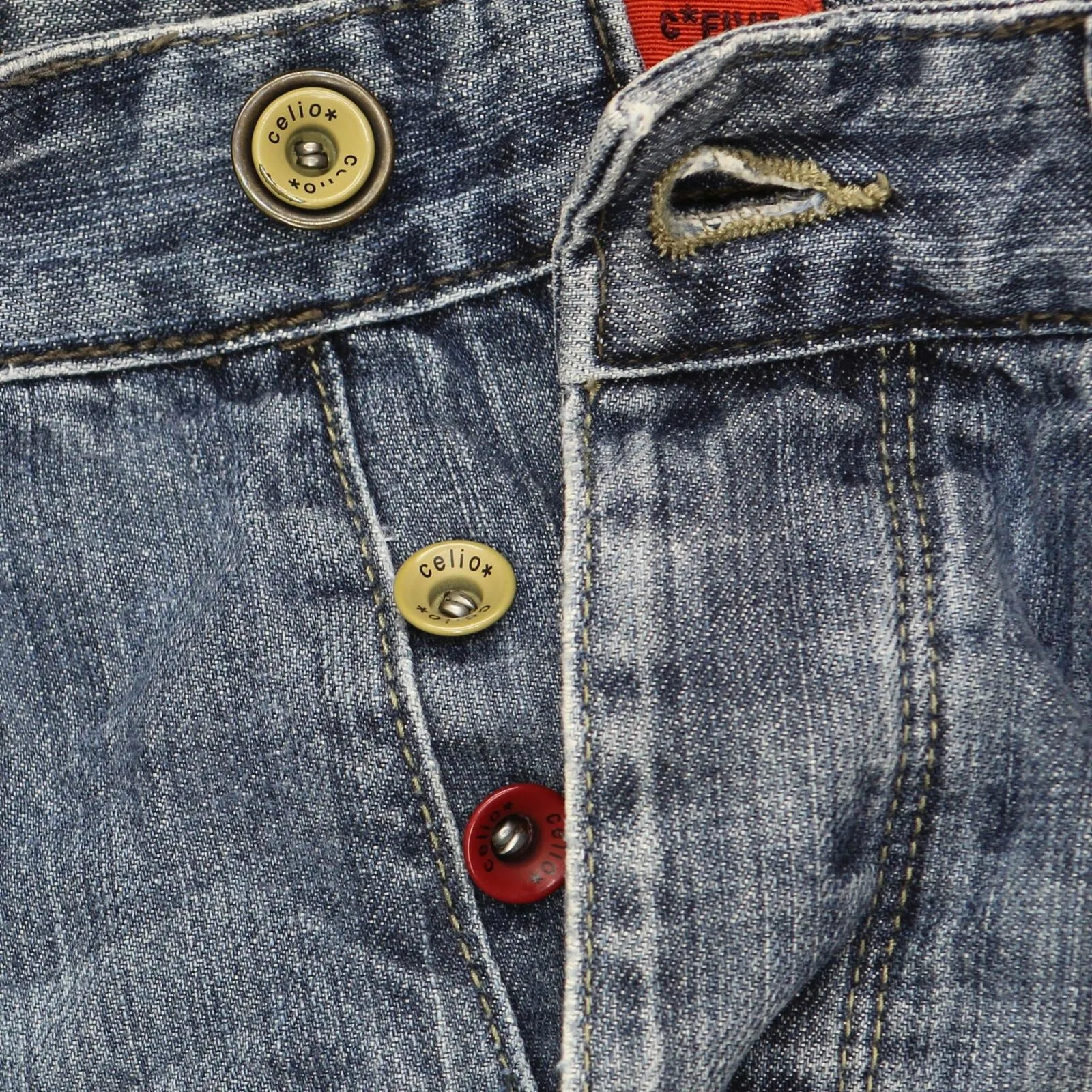 Celio Mens C*Five Straight Leg Button Fly Jeans 1678c2b2332d2f Blue 33x32