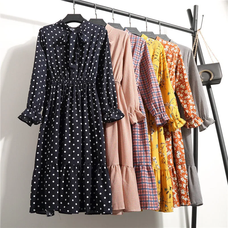 Chiffon Print Dress  Multiple Colors