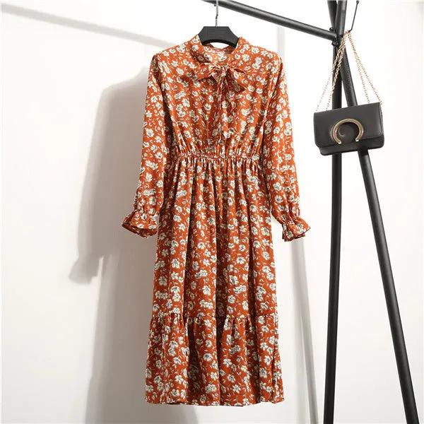 Chiffon Print Dress  Multiple Colors