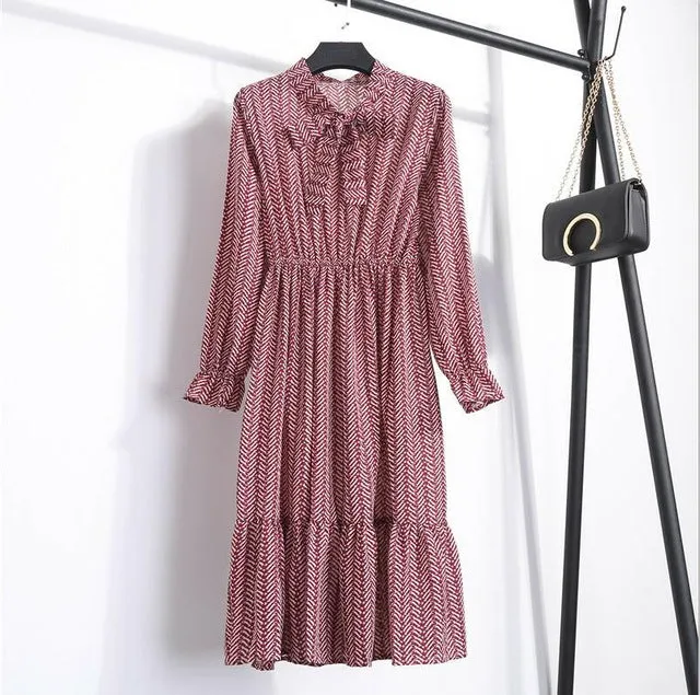 Chiffon Print Dress  Multiple Colors