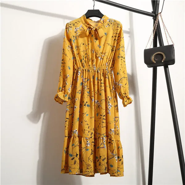 Chiffon Print Dress  Multiple Colors