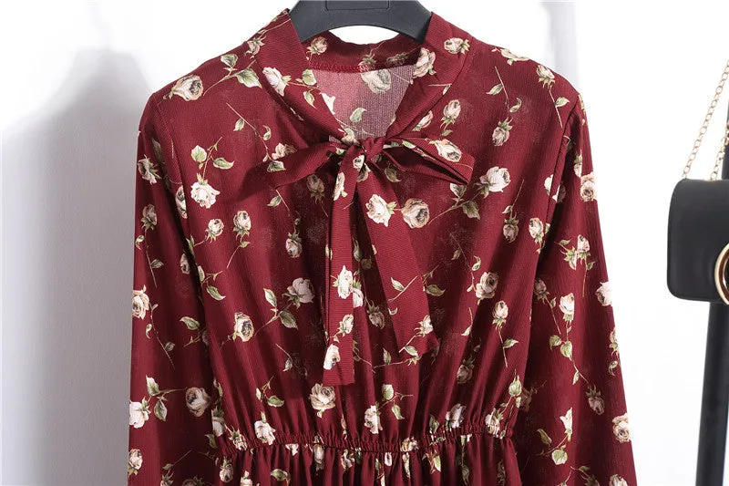 Chiffon Print Dress  Multiple Colors