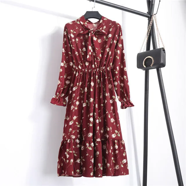 Chiffon Print Dress  Multiple Colors