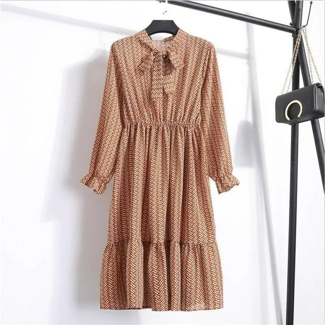 Chiffon Print Dress  Multiple Colors