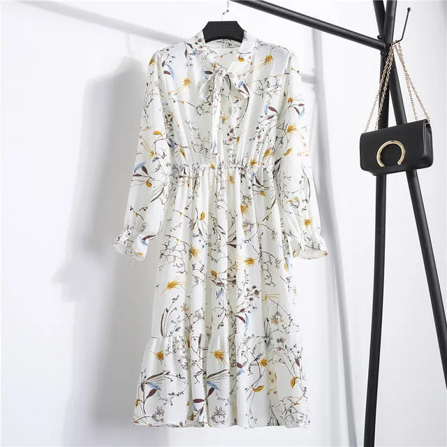 Chiffon Print Dress  Multiple Colors