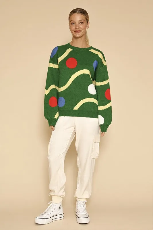 Christmas tree ornament knit sweater