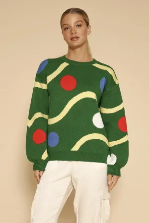 Christmas tree ornament knit sweater