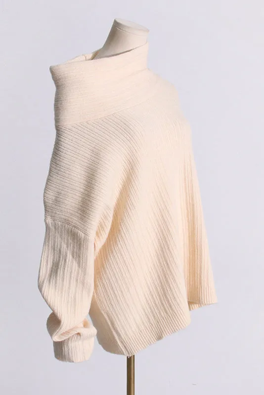Chunky Asymmetric-Neck Sweater