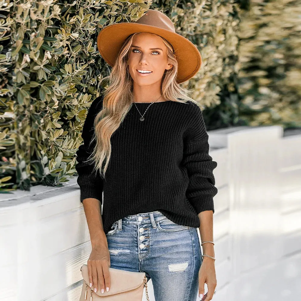 Chunky Knit Backless Sweater