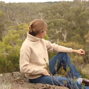 Chunky Roll Neck Jumper - Oatmeal