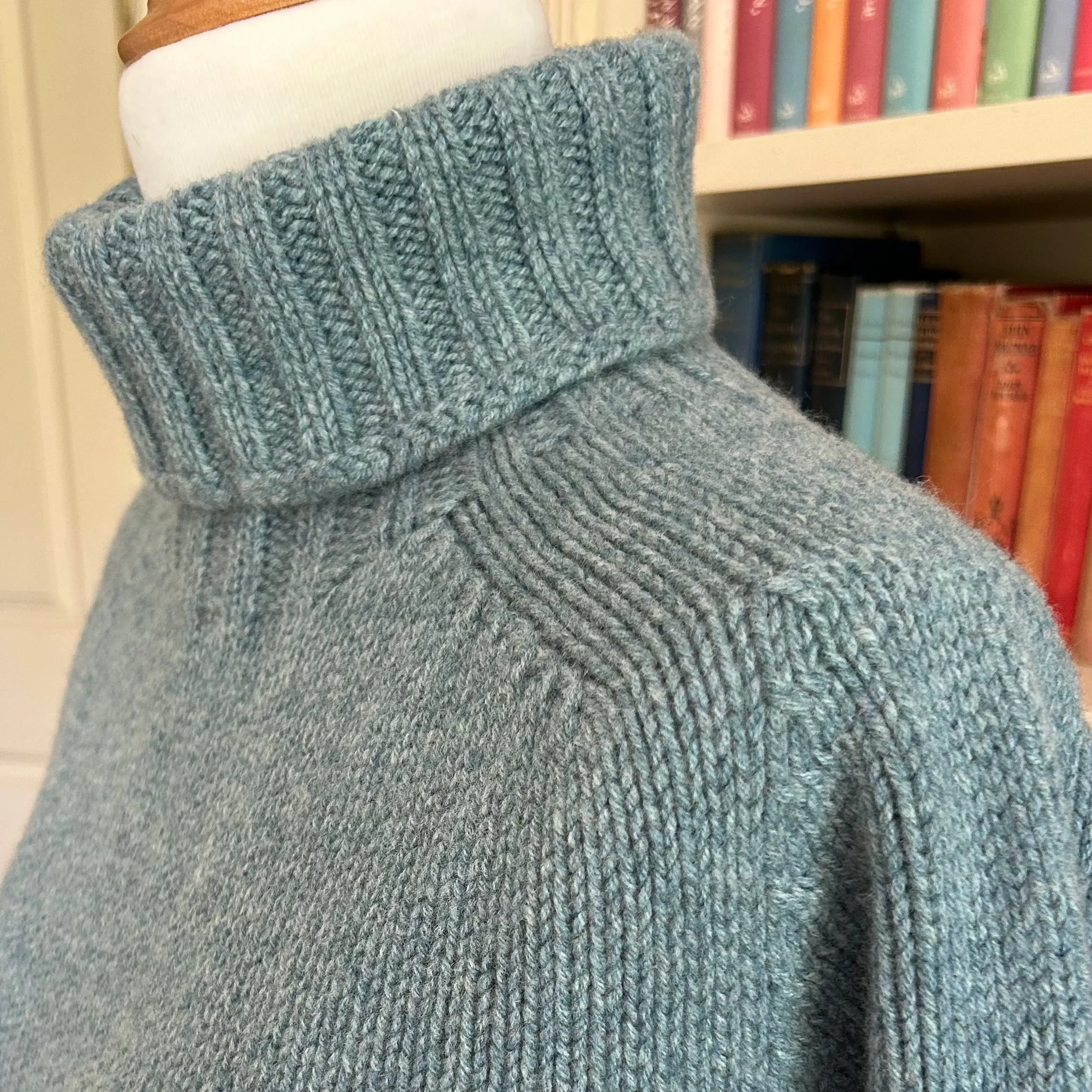 Chunky Roll Neck Jumper - Oribe Green