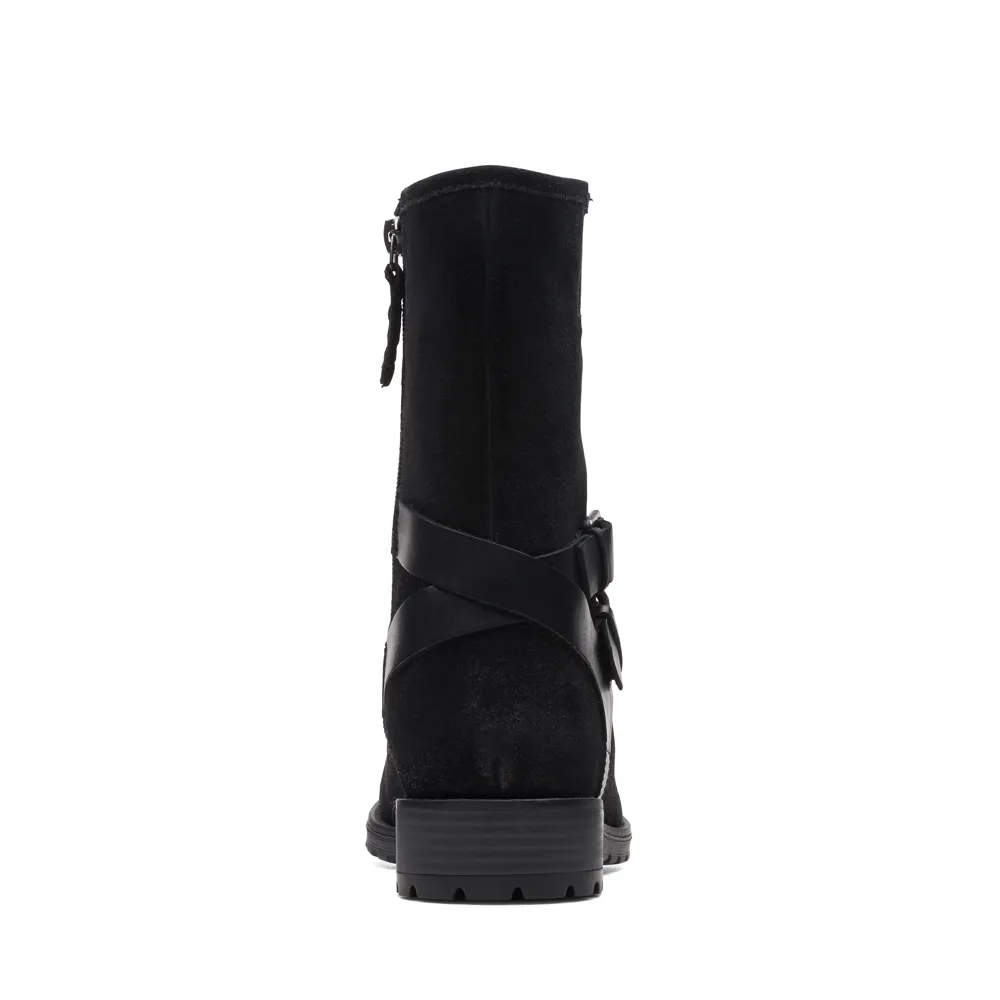 Clarkwell Mid - Black Wlined Leather