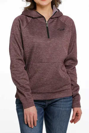 CLMAK7899002 Purple Ladies Cinch 1/2 Zip Hoodie
