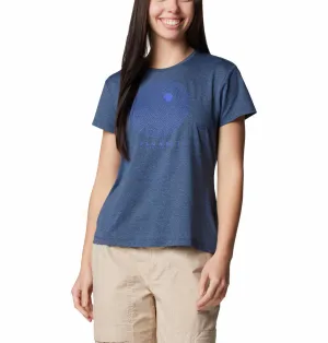Columbia Womens Blue Sloan Ridge Graphic Short Sleeve Tee