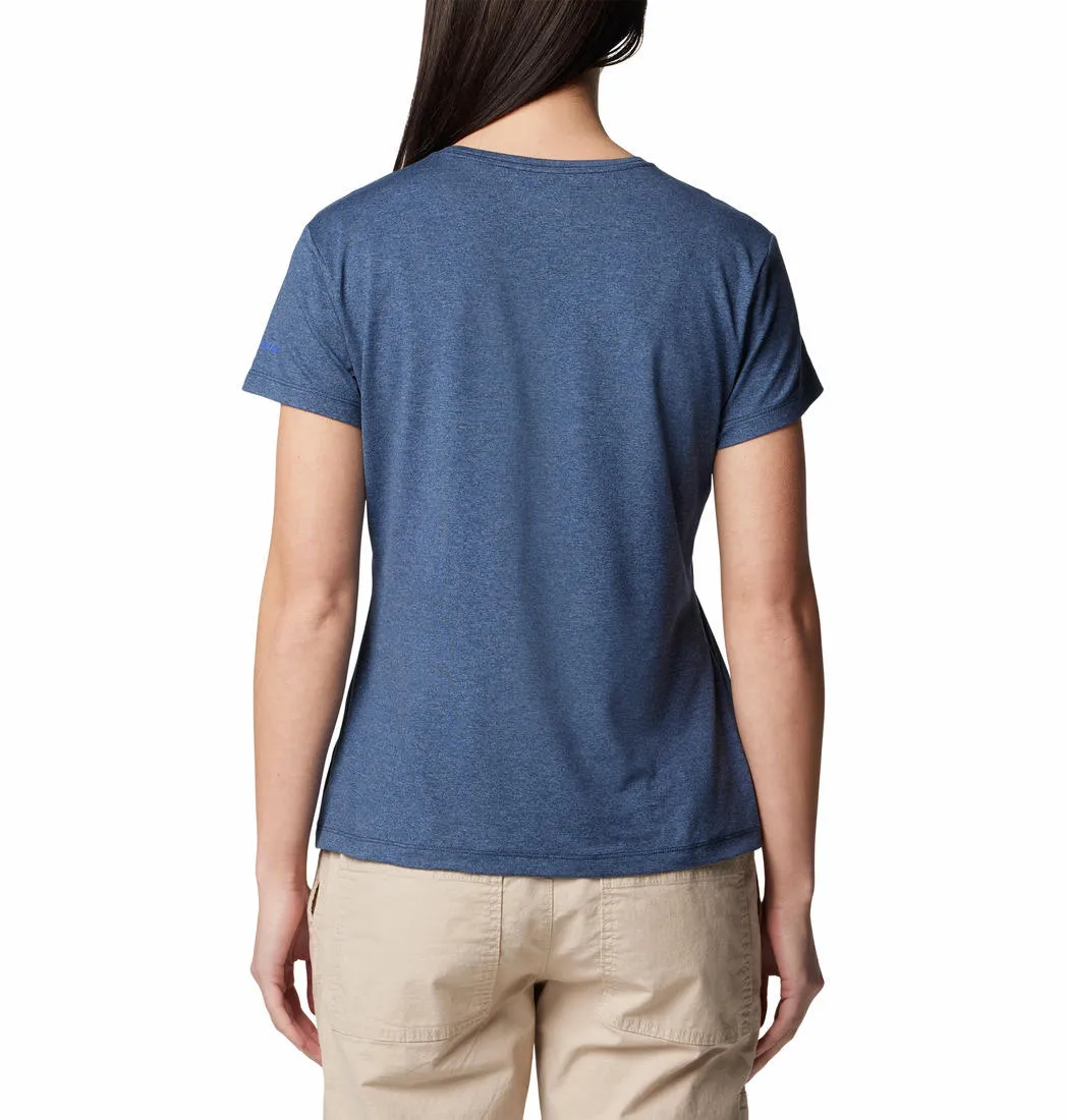 Columbia Womens Blue Sloan Ridge Graphic Short Sleeve Tee