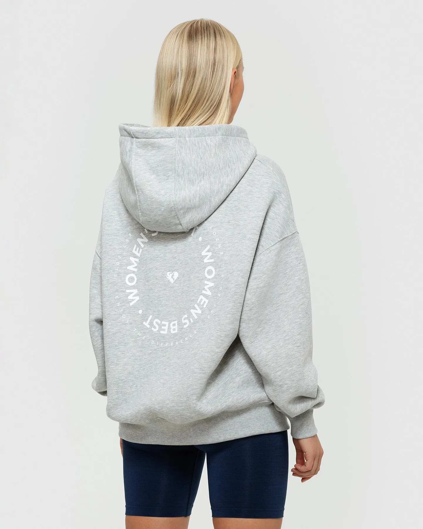 Comfort Oversized Graphic Hoodie | Silver Grey Marl