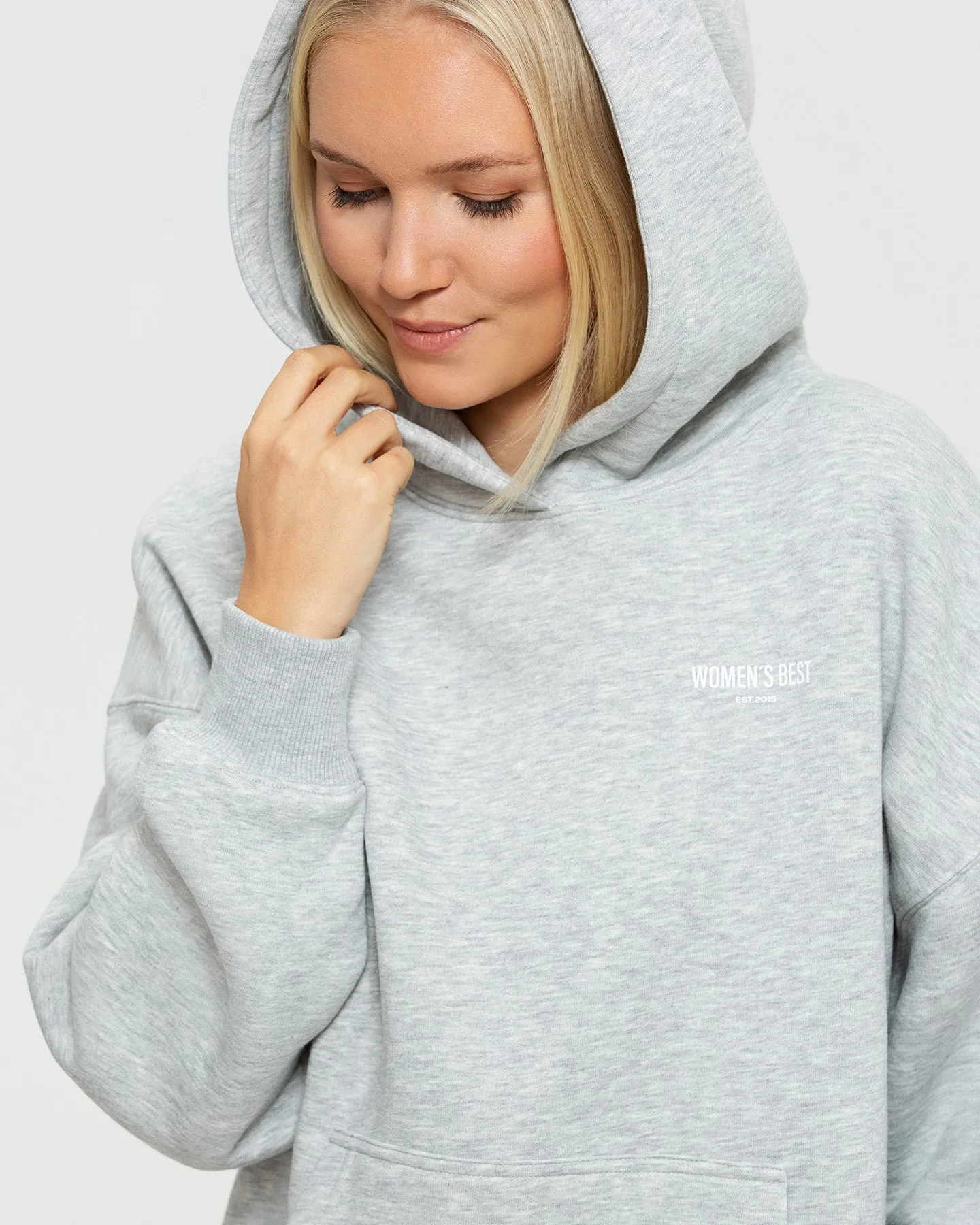 Comfort Oversized Graphic Hoodie | Silver Grey Marl