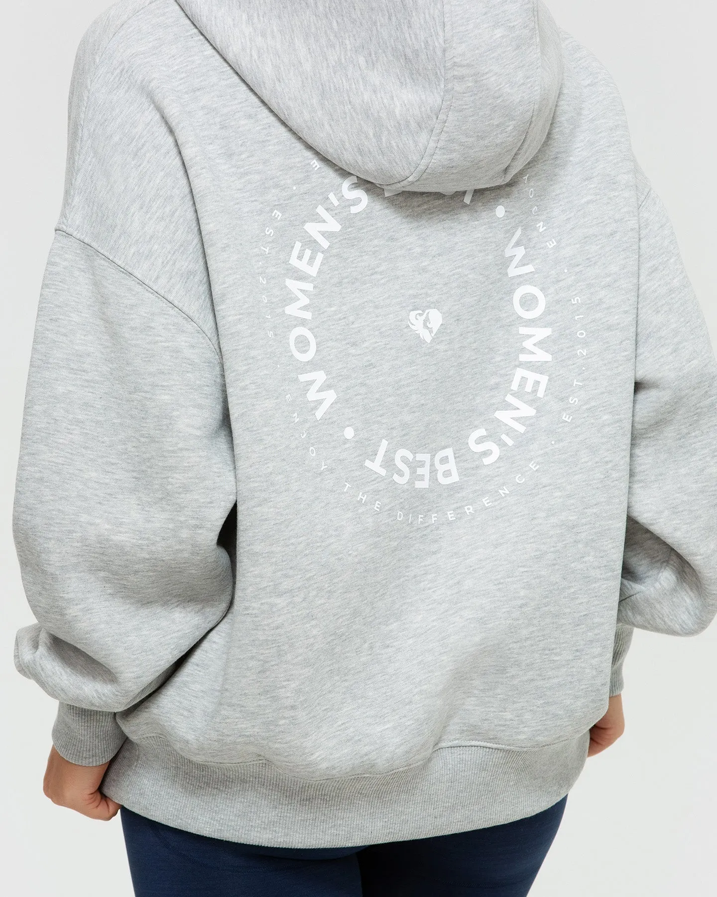 Comfort Oversized Graphic Hoodie | Silver Grey Marl