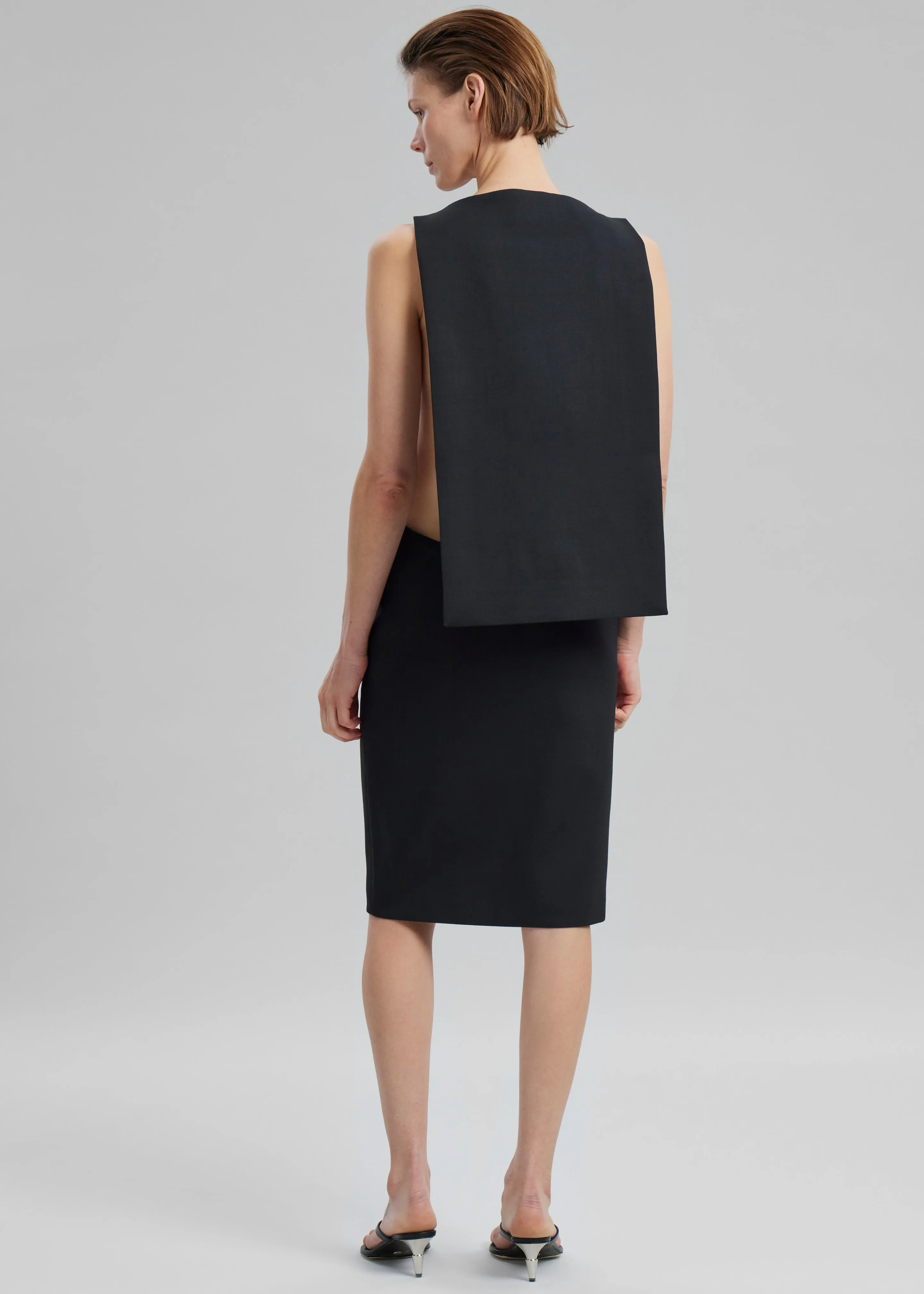 Coperni Open Back Cape Dress - Black